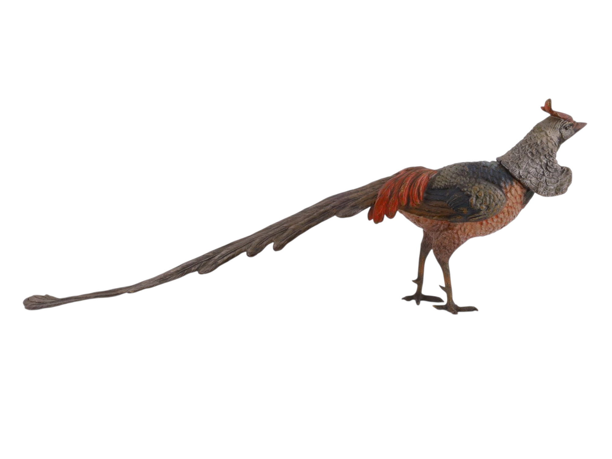 A PAIR OF VIENNA BRONZE COLD-PAINTED PHEASANTS, C.1900