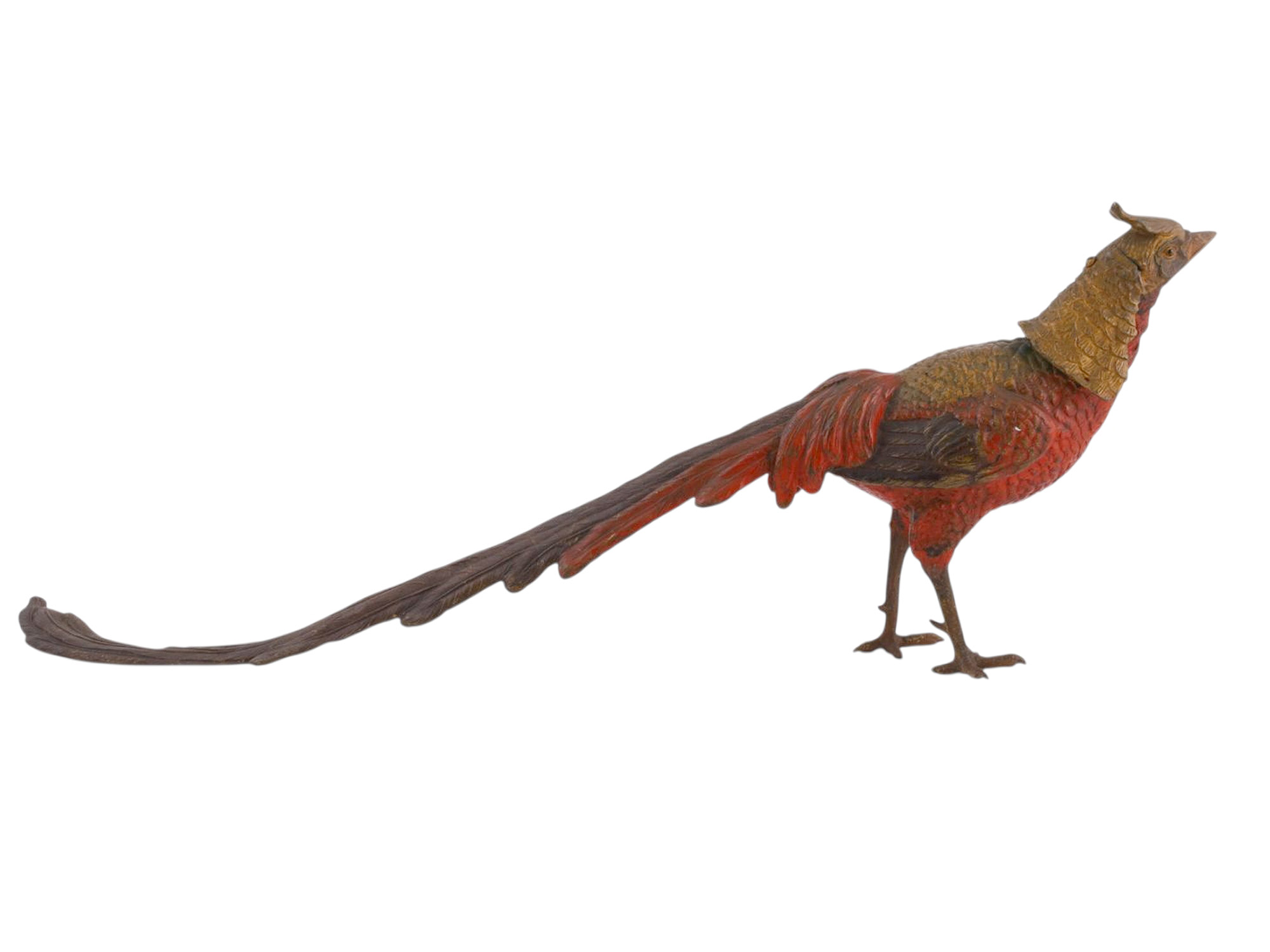 A PAIR OF VIENNA BRONZE COLD-PAINTED PHEASANTS, C.1900