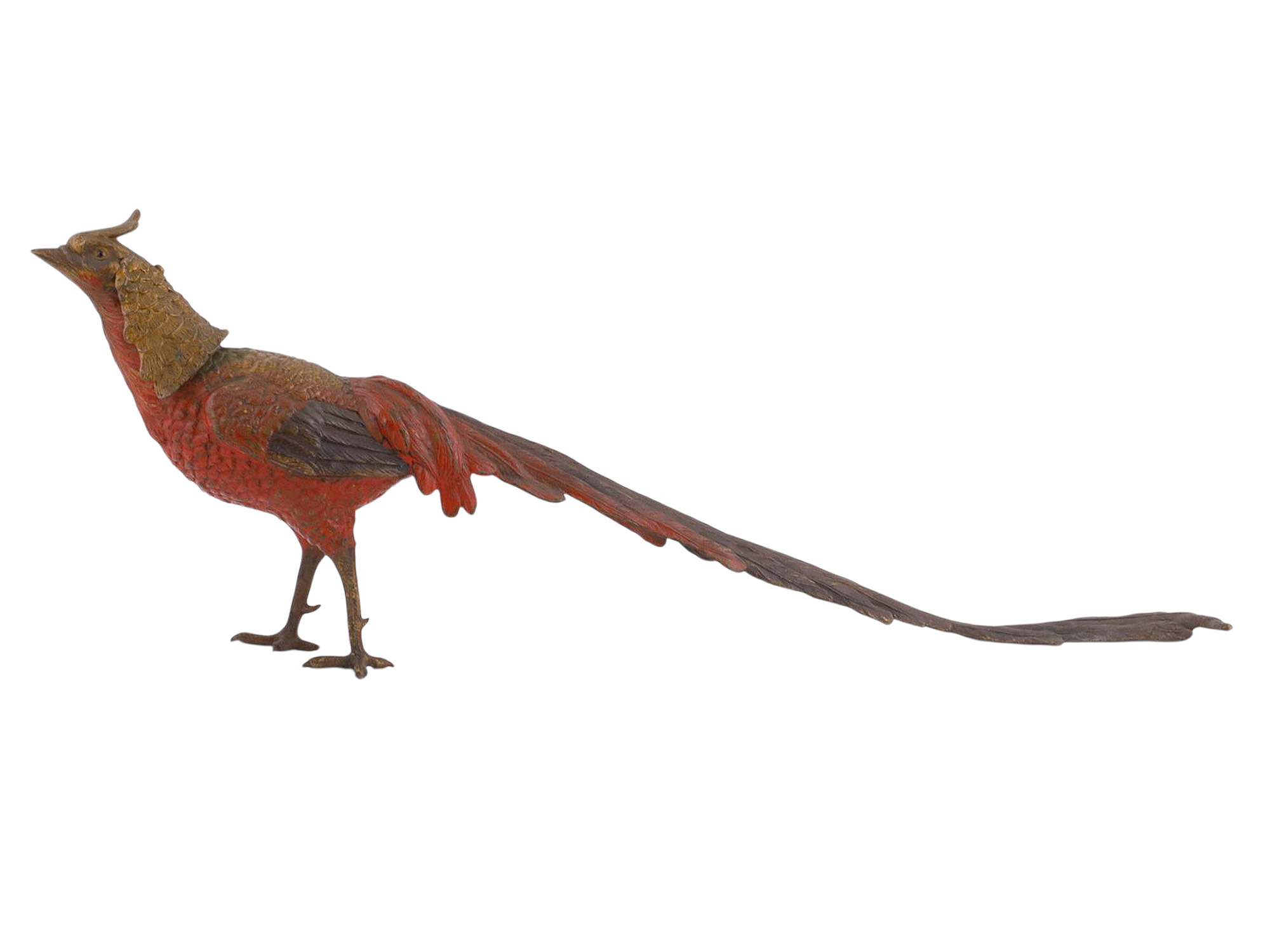 A PAIR OF VIENNA BRONZE COLD-PAINTED PHEASANTS, C.1900