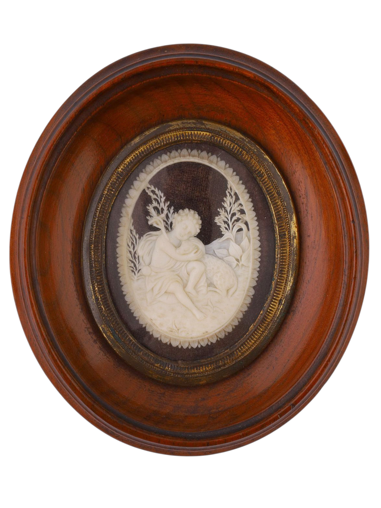 A RUSSIAN KHOLMOGORY HAND-CARVED BONE MINIATURE RELIEF, 19TH CENTURY