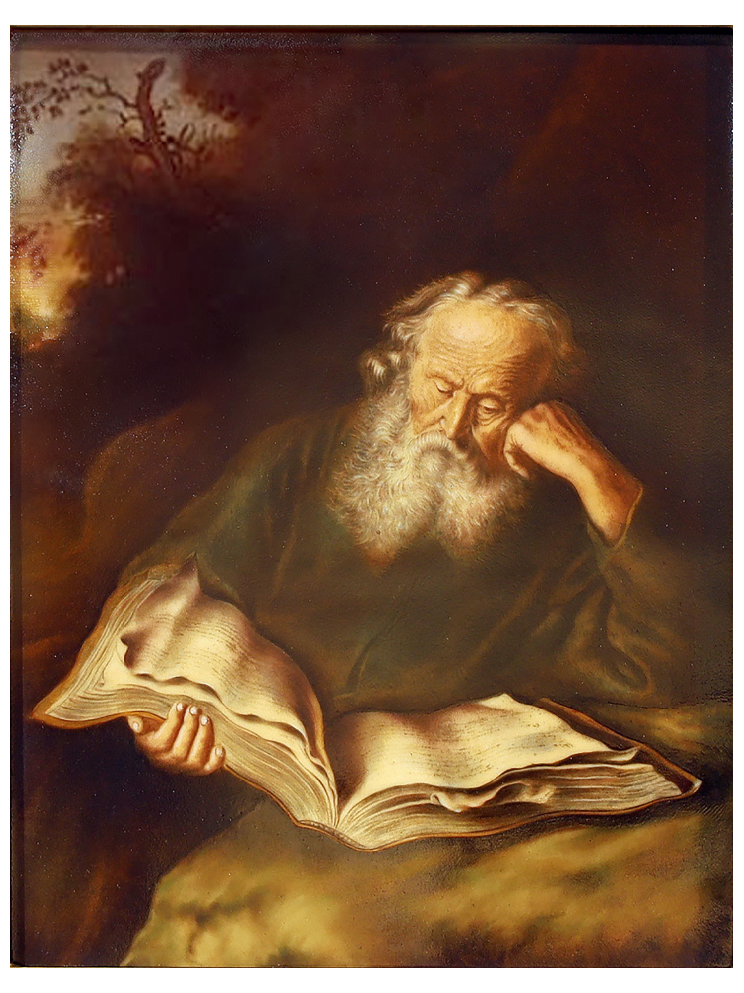 A ROSENTHAL PORCELAIN PLAQUE "THE HERMIT," AFTER SALOMON KONINCK, GERMANY, CIRCA 1934