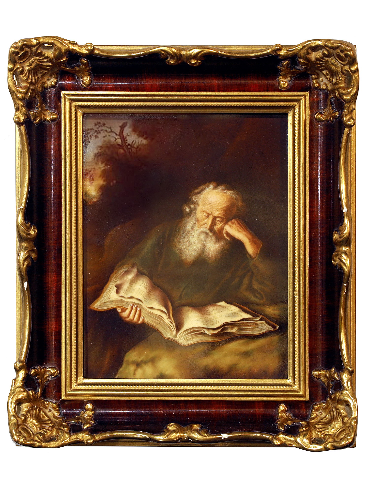 A ROSENTHAL PORCELAIN PLAQUE "THE HERMIT," AFTER SALOMON KONINCK, GERMANY, CIRCA 1934