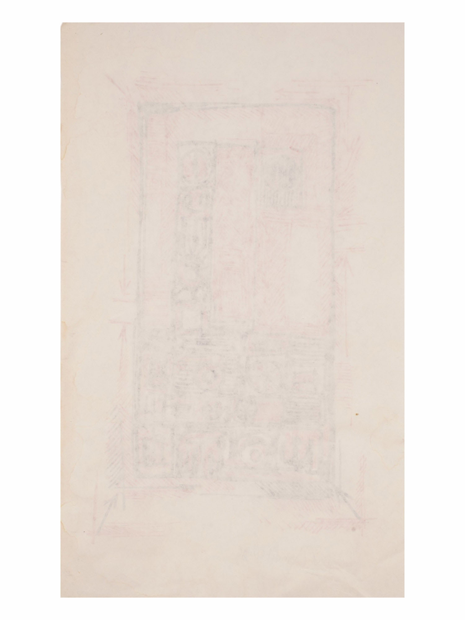 A SOVIET GEORGIAN MODERNIST ABSTRACT DRAWING, SIGNED "YUSSAUD NIRASHVILI," 1986