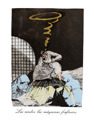 A 1977 ETCHING EL GRAN ALBINO BY SALVADOR DALI, SERIES THE CAPRICES OF GOYA. Framed artwork 