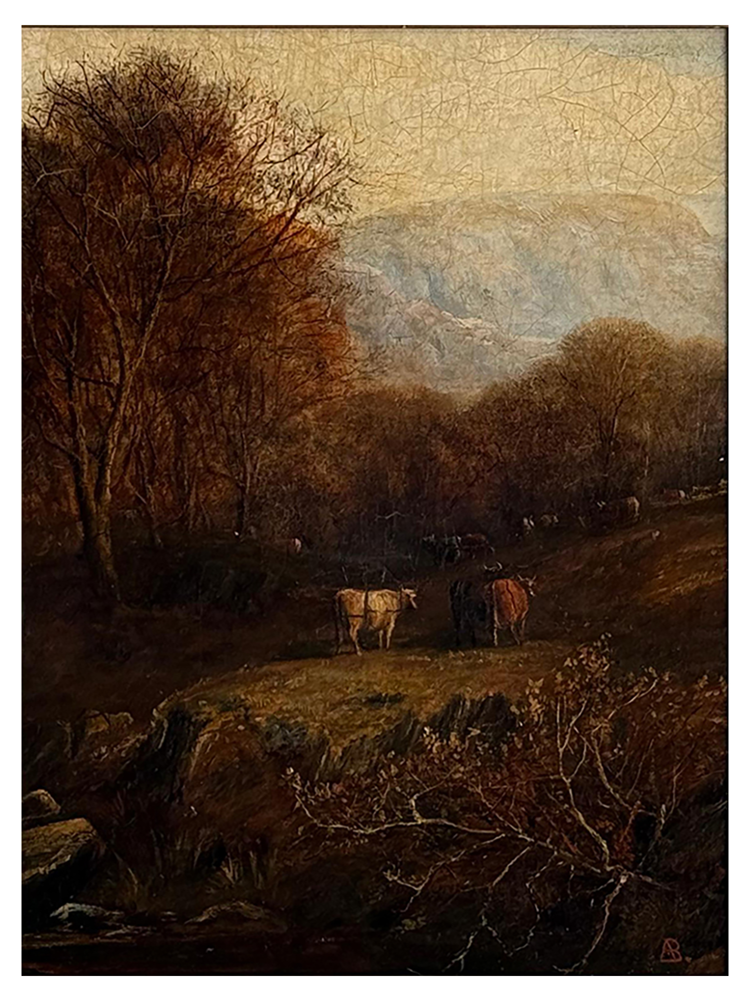 ATTRIBUTED TO ALBERT BIERSTADT (GERMAN-AMERICAN, 1830–1902), AUTUMN LANDSCAPE WITH CATTLE