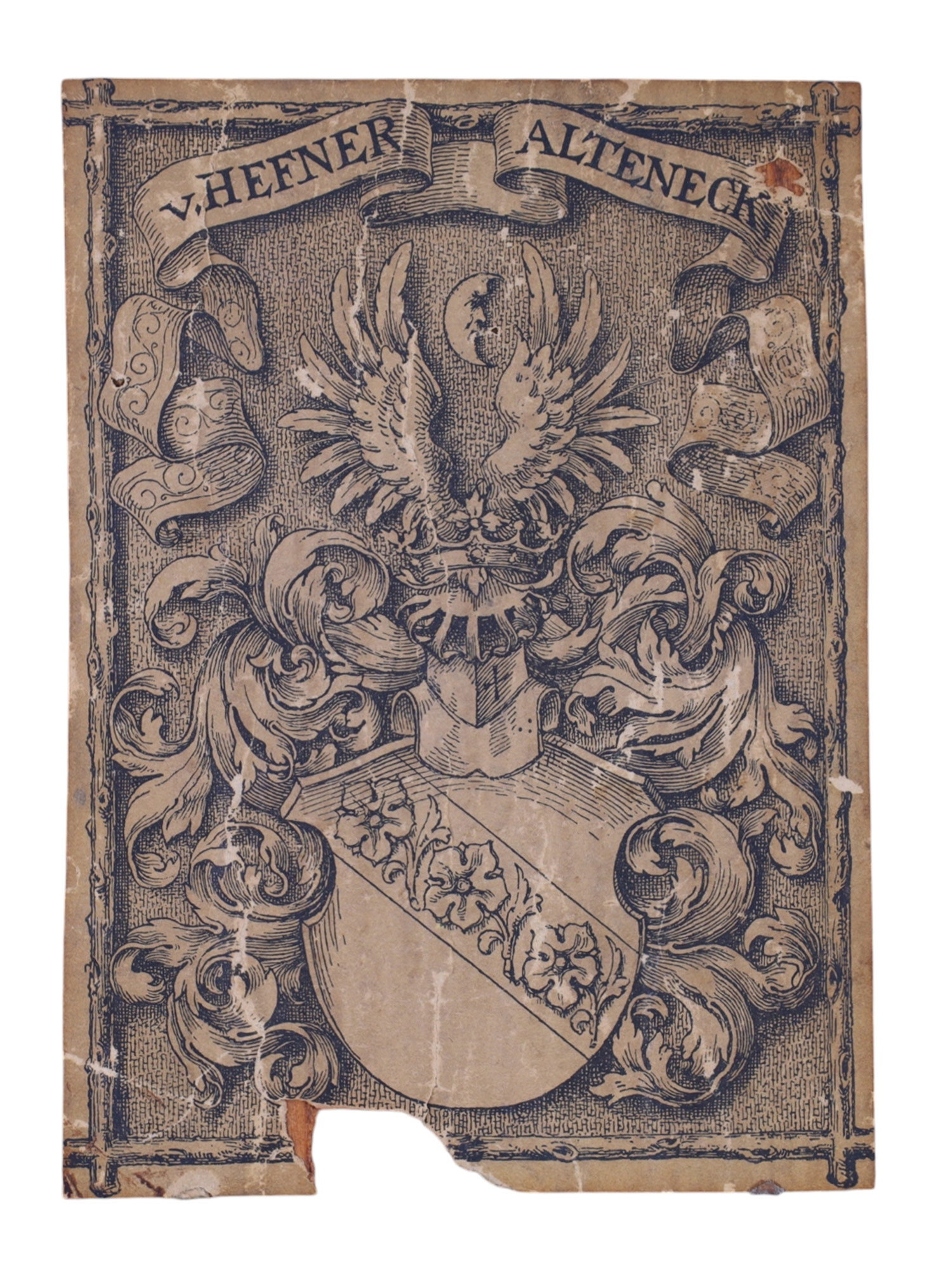 A 19TH CENTURY EX LIBRIS, V. HEFNER ALTENECK