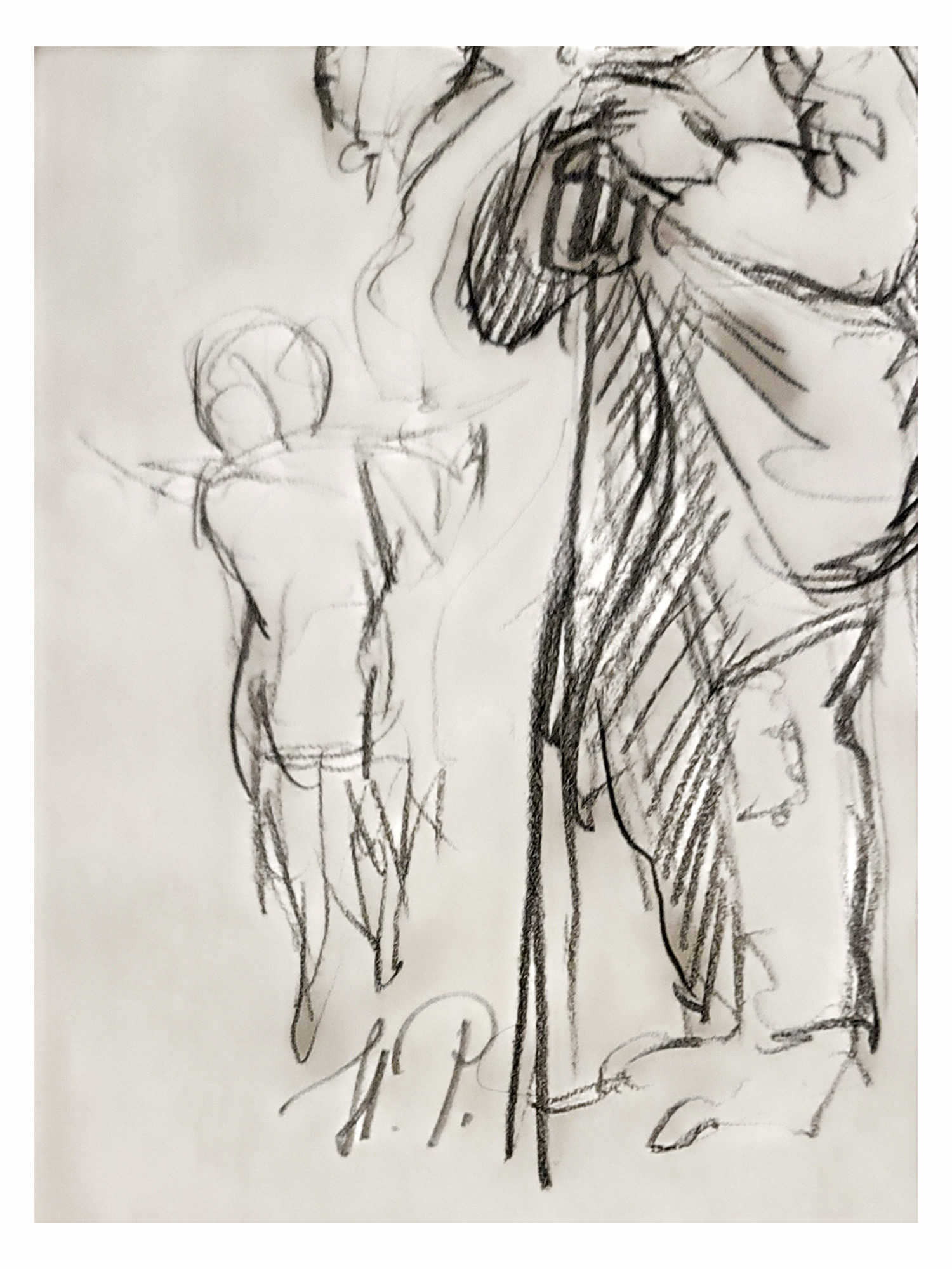 A RUSSIAN PENCIL FIGURAL STUDY, POSSIBLY ASSOCIATED WITH ILYA REPIN, LATE 19TH/EARLY 20TH CENTURY