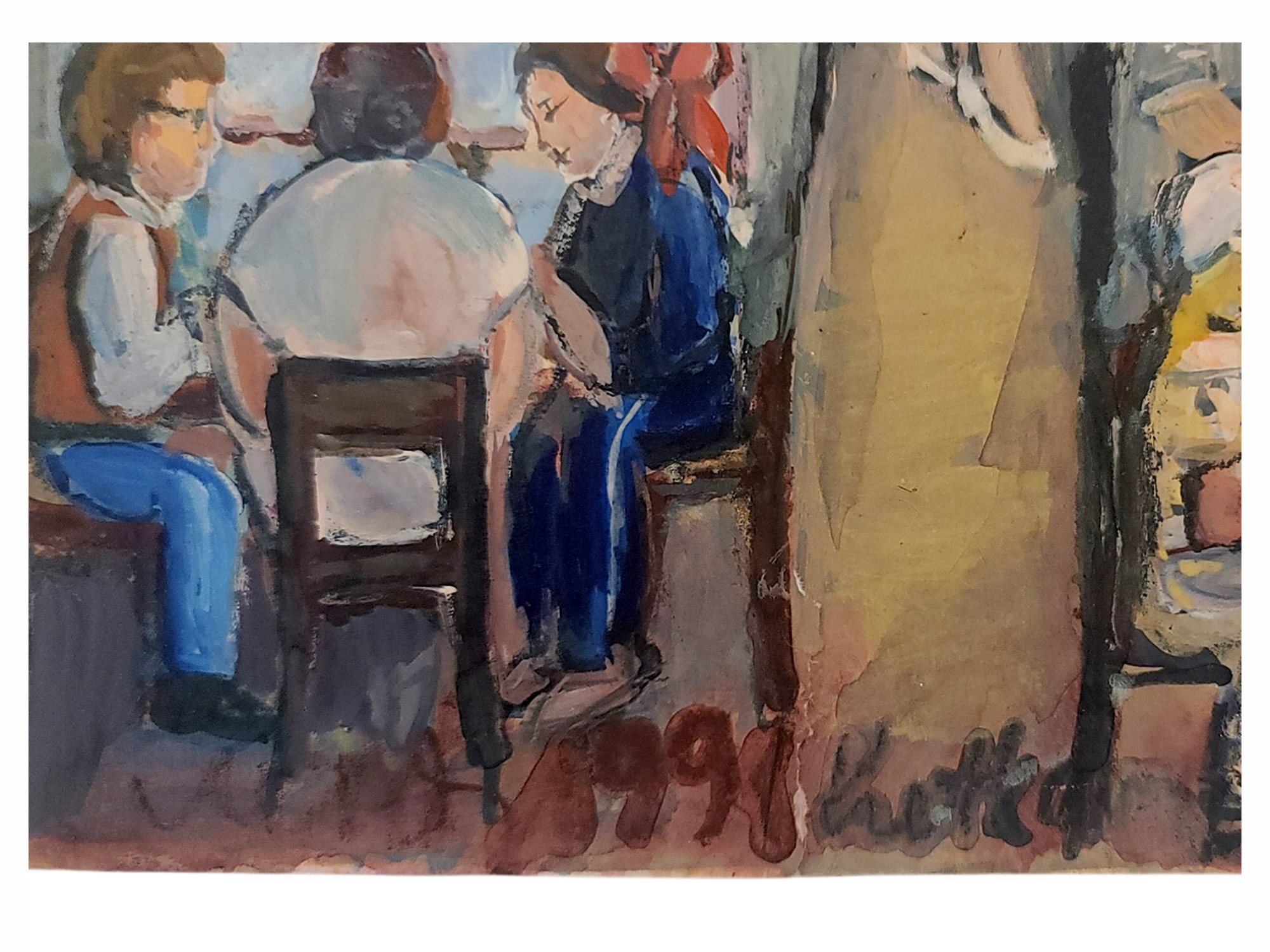 NATTA KONYSHEVA (RUSSIAN, 1935-2022), CROWDED CAFE INTERIOR