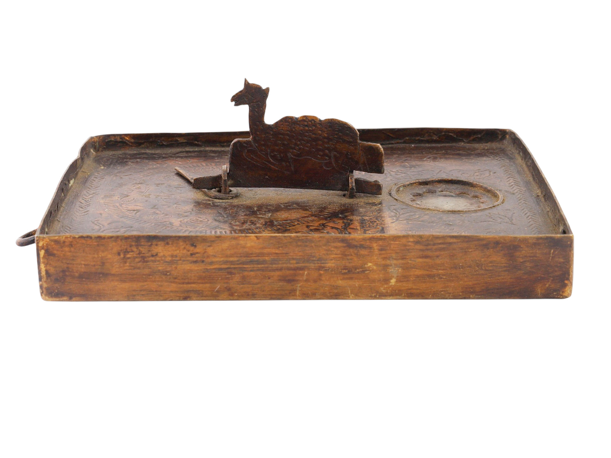 A MIDDLE EASTERN COPPER QIBLA COMPASS AND SUNDIAL, 19TH CENTURY