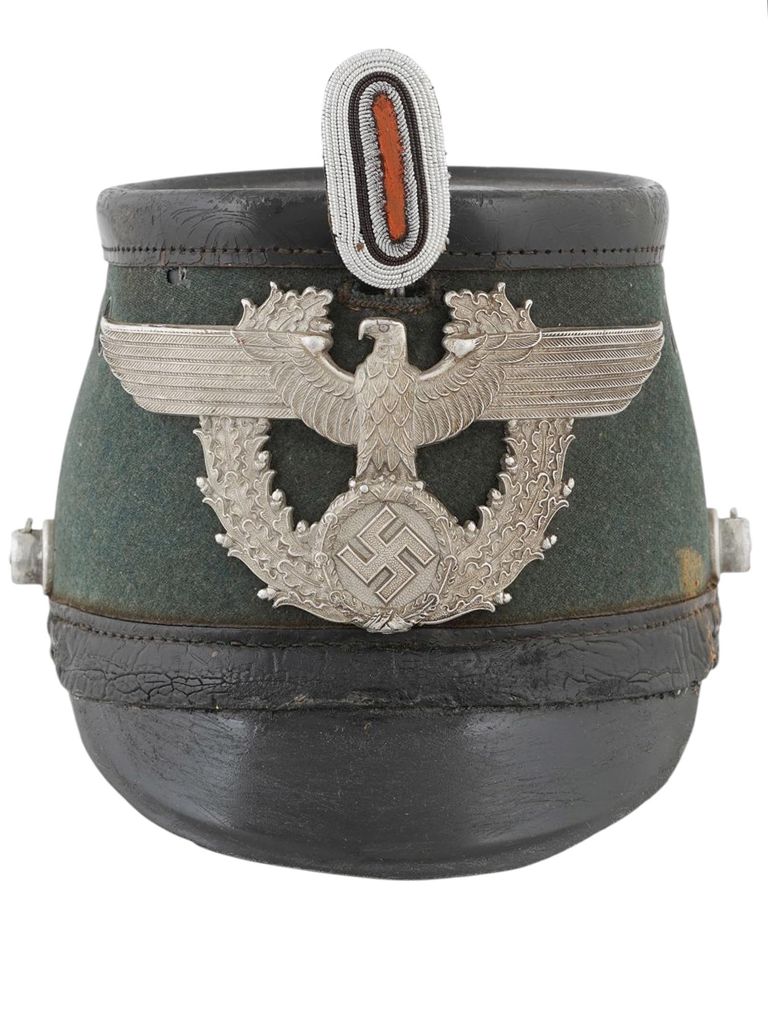 A THIRD REICH ERA GERMAN POLICE (SCHUTZPOLIZEI) SHAKO