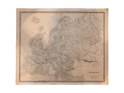 C. 1877 MAP, EUROPE, ALEXANDER KEITH JOHNSTON, NATIONAL ATLAS. A circa 1877 edition of Scottish 