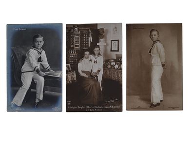 A LOT OF 3 POSTCARDS OF PRINCE LENNART BERNADOTTE, 20TH CENTURY. Three postcards depicting 