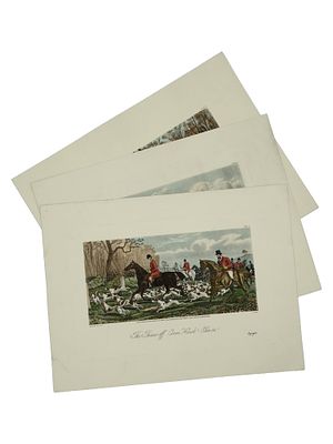 A GROUP OF 6 VICTORIAN BRITISH HUNTING LITHOGRAPHS, ALFRED SHELDON WILLIAMS (1840–1880). A group 