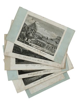 A GROUP OF 6 ANTHROPOLOGY PRINTS, INDIA, TIBET, INDONESIA, BHUTAN, C. 18TH CEN. A group of 6 