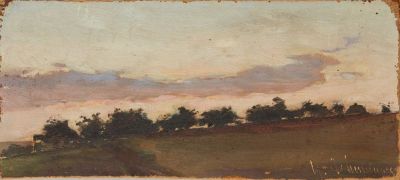 ISAAC LEVITAN (1860-1900)
Evening landscape. 1890s. signed in Cyrillic ‘I.Levitan’ (lower 