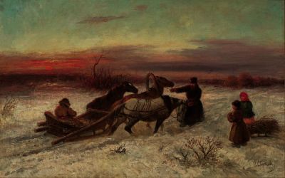 NIKOLAI SVERCHKOV (1817-1898)
Troika. signed in Cyrillic &laquo;N. Sverchkov&raquo; (lower 