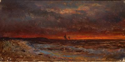 ALEXEY BOGOLYUBOV (1824-1896)
Sunset over the sea. signed in Cyrillic ‘A Bogolubov’ (lower 