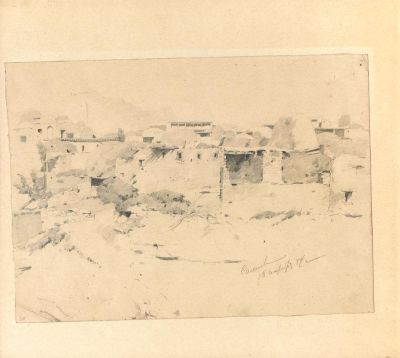 FRANZ ROUBAUD (1856-1928)
View of the village of Salta in Dagestan. Signed ‘Salta 18 September 
