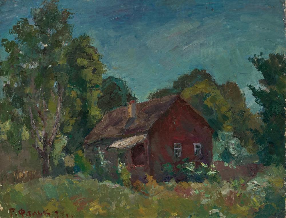 ROBERT FALK (1886- 1958)
Farmhouse in the woods. signed in Cyrillic ‘R. Falk’ and dated ‘34’ 