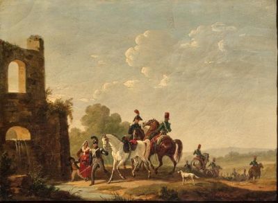 JACQUES FRANCOIS JOSEPH SWEBACH (SWEBACH DIT DESFONTAINES) (1769-1823)
Cavalry by the brook. sign 