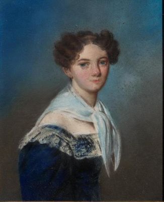 KARL BARDU (? - AFTER 1842)
Portrait of a girl. pastel, parchment 30 x 24 cm 1820-1830s Pastel 