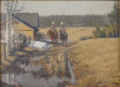 IVAN VLADIMIROV (1869 / 1870-1947)
An episode from the First World War. Departure of the 