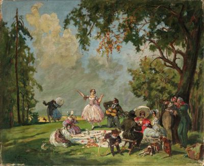 GEORGY SAVITSKY (1887-1949)
Picnic. signed in Cyrillic &laquo;Savitsky 22&raquo; (lower left), the author’s 