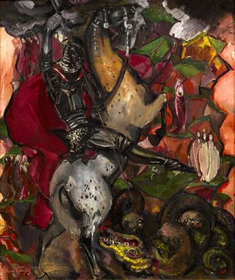 BORIS ANISFELD (1878-1973)
Saint George and the Dragon. signed ‘Boris Anisfeld’ (lower left) oil 