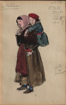 ALEXANDRE BENOIS (1881-1962)
Costume design for the opera ‘La Boh&egrave;me’, Young girl with a child 