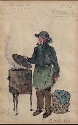 ALEXANDRE BENOIS (1881-1962)
Costume design for the opera ‘La Boh&egrave;me’ Hot chestnut seller. signed 