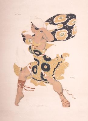 LEON BAKST (1866 -1924)
Costume design for Nijinsky in “Narcisse” for Diaghilev enterprise 1911. 