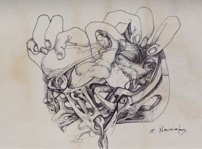 ЭРНСТ НЕИЗВЕСТНЫЙ (1925-2016). подпись ‘E.Neizvestny‘ (справа внизу) бумага, карандаш36 x 28 cм