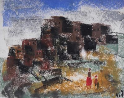 ТЕНГИЗ МИРЗАШВИЛИ (1934-2008)
Вид на деревню. подписано «A.D» (слева внизу)бумага, пастель15.8 х 