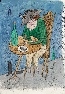 АНАСТАСИЯ НЕЛЮБИНА (1960)
Наполеон на Эльбе. подпись инициалами ‘НА’ (справа внизу)бумага 