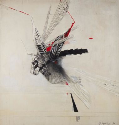 ОЛЕГ ВУКОЛОВ (РОД. 1933)
Кузнечик. Подпись и дата ‘О Вуколов 90’ (справа внизу)холст, масло100 х 