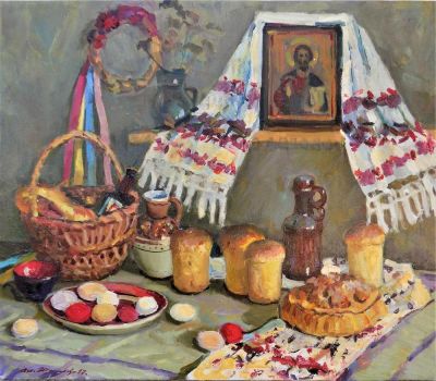 АНАТОЛИЙ ГАВРИЛОВИЧ ШАПОВАЛОВ (1949)
Пасха. Подпись «Ан.Шапов-» и дата «17» (внизу слева); 