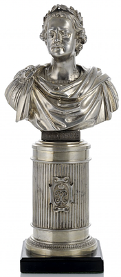 MOROZOV SILVER BUST OF PETER THE GREAT, 1896
House of Morozov, Supplier to the Court of His 