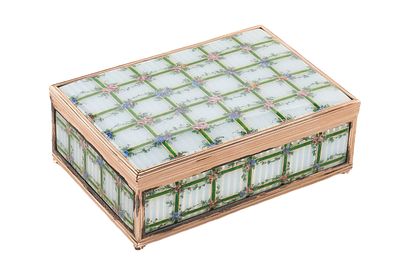 EDOUARD HENRY DREYFOUS (ACTIVE FROM C. 1880)
LOUIS XVI STYLE VERMEIL AND ENAMEL BOX, 19th CENTURY. 