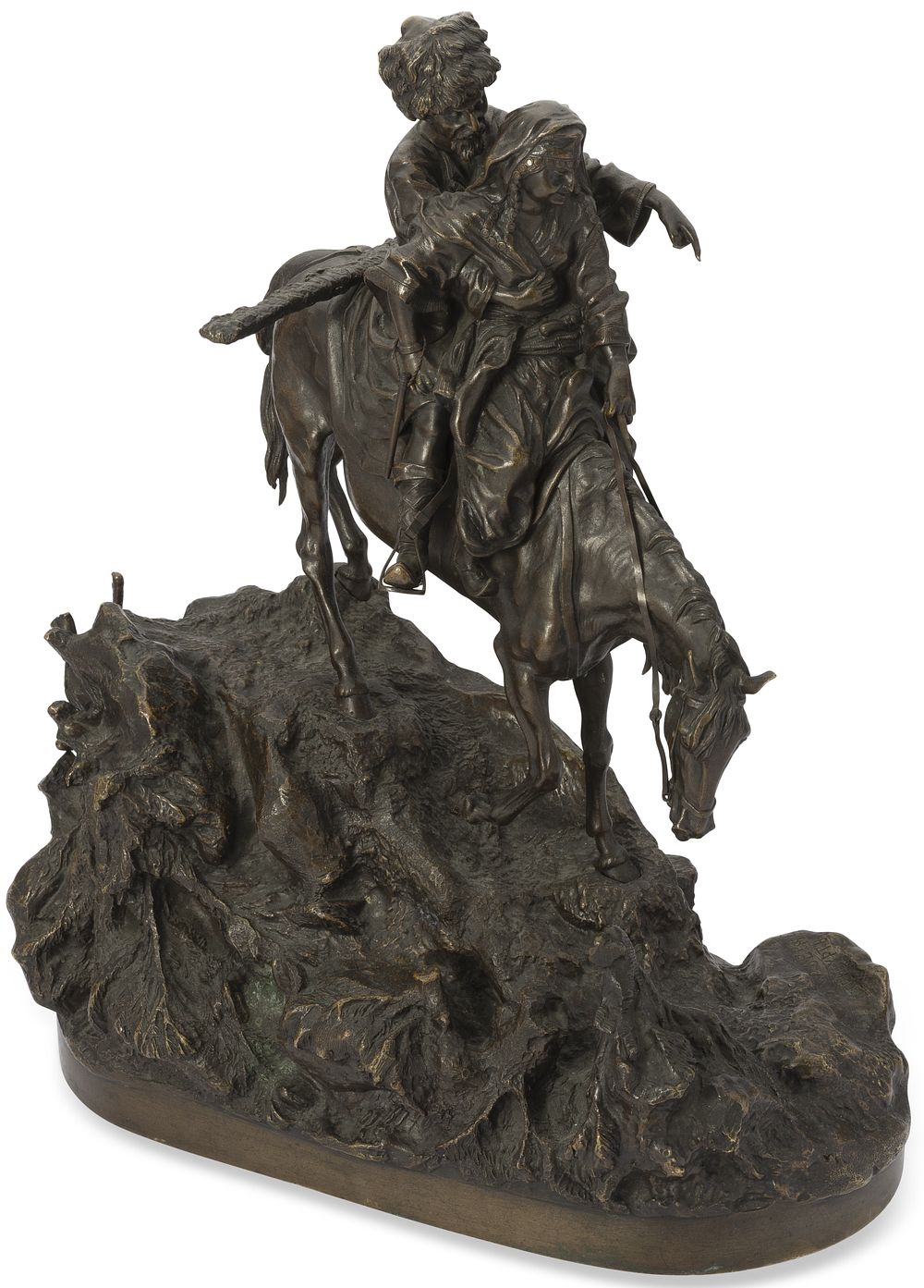 VASILY GRACHEV (1831 – 1905)
Cossack and Young Girl on the horse. signed in Cyrillic ‘LEP. 