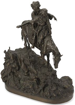 VASILY GRACHEV (1831 – 1905)
Cossack and Young Girl on the horse. signed in Cyrillic ‘LEP. 