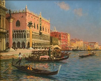 GASTON BOUCART (1878-1962)
Venice. Doge’s Palace on the Grand Canal. signed ‘G. Boucart’ (lower 
