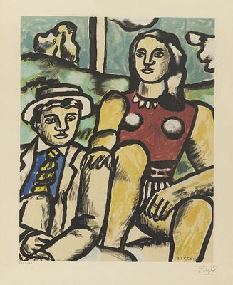 FERNAND L&Eacute;GER (1881-1955)
Les Amoureux. signed in plate 'F. LEGER', signed 'F. Leger', blind 