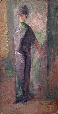 WLODZIMIERZ TERLIKOWSKI (1873-1951)
Young girl in purple dress. signed, dated, inscribed in 