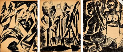 NATALIA GONCHAROVA (1881-1962)
Three Illustrations for two poems of Aleksei Kruchyonykh 