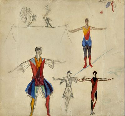 VLADIMIR BEKHTEEV (VLADIMIR VON BECHTEJEFF) (1878-1971)
Double-sided drawing: Circus, circa 1920. 