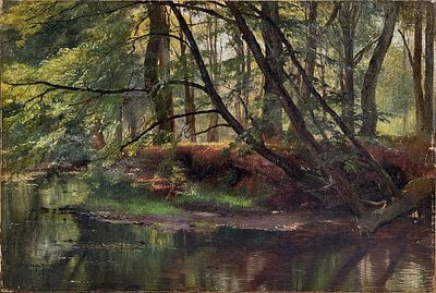 IVAN SHISHKIN (1832–1898)
River Ligovka. oil on canvas laid on board, mounted on panel signed in 
