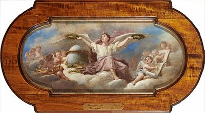 MIKHAIL VASILIEV (1830-1900)
Allegory of the Arts and Sciences. fragment of an old hand-written 