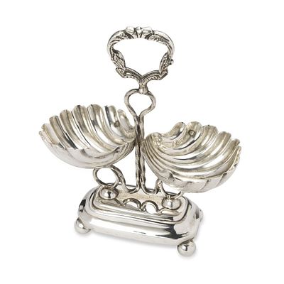 POLISH SILVER SALT AND PEPPER CELLAR
Assay master Josef Sosnowski, 1880. Hallmarks: ‘84’ silver 