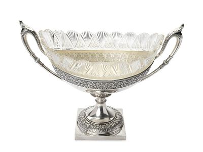 FABERG&Eacute; SILVER AND CUT-GLASS VASE
The House of Faberg&eacute;, Supplier to the Imperial Court, St 