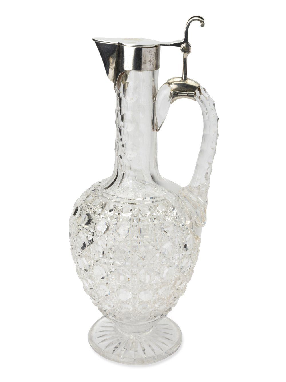 MOROZOV SILVER-MOUNTED CUT-CRYSTAL DECANTER WITH SILVER-GILT FITTINGS
WORKMASTER VASILY KANGIN 